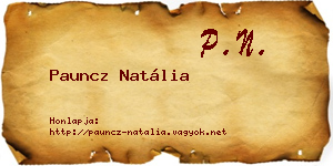 Pauncz Natália névjegykártya